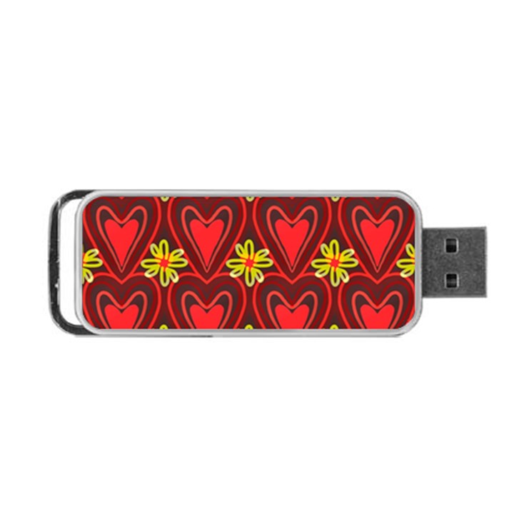 Digitally Created Seamless Love Heart Pattern Portable USB Flash (One Side)