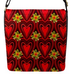 Digitally Created Seamless Love Heart Pattern Flap Messenger Bag (s) by Nexatart