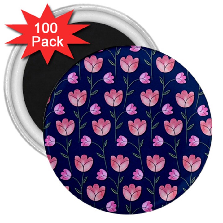 Watercolour Flower Pattern 3  Magnets (100 pack)