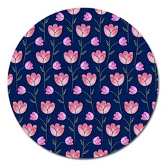 Watercolour Flower Pattern Magnet 5  (round) by Nexatart