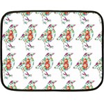 Floral Birds Wallpaper Pattern On White Background Double Sided Fleece Blanket (Mini)  35 x27  Blanket Back