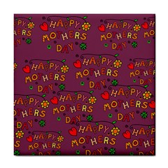 Happy Mothers Day Text Tiling Pattern Tile Coasters