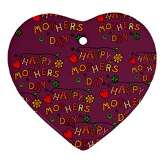 Happy Mothers Day Text Tiling Pattern Ornament (heart) by Nexatart