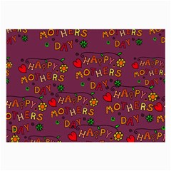 Happy Mothers Day Text Tiling Pattern Large Glasses Cloth by Nexatart