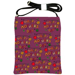 Happy Mothers Day Text Tiling Pattern Shoulder Sling Bags by Nexatart