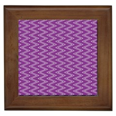 Purple Zig Zag Pattern Background Wallpaper Framed Tiles by Nexatart