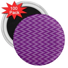 Purple Zig Zag Pattern Background Wallpaper 3  Magnets (100 Pack) by Nexatart