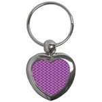 Purple Zig Zag Pattern Background Wallpaper Key Chains (Heart)  Front