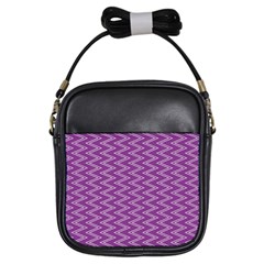 Purple Zig Zag Pattern Background Wallpaper Girls Sling Bags by Nexatart