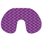 Purple Zig Zag Pattern Background Wallpaper Travel Neck Pillows Back