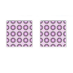 Pretty Pink Floral Purple Seamless Wallpaper Background Cufflinks (square) by Nexatart