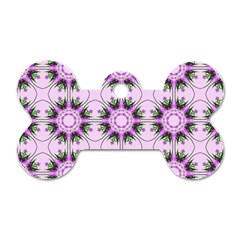 Pretty Pink Floral Purple Seamless Wallpaper Background Dog Tag Bone (two Sides)