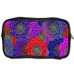 Colorful Background Of Multi Color Floral Pattern Toiletries Bags 2-Side Front