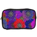 Colorful Background Of Multi Color Floral Pattern Toiletries Bags 2-Side Back