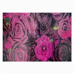 Oil Painting Flowers Background Large Glasses Cloth (2-side) by Nexatart