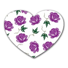 Purple Roses Pattern Wallpaper Background Seamless Design Illustration Heart Mousepads by Nexatart