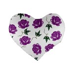 Purple Roses Pattern Wallpaper Background Seamless Design Illustration Standard 16  Premium Heart Shape Cushions Front