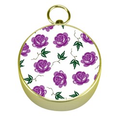 Purple Roses Pattern Wallpaper Background Seamless Design Illustration Gold Compasses by Nexatart