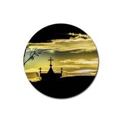 Graves At Side Of Road In Santa Cruz, Argentina Rubber Round Coaster (4 Pack)  by dflcprints