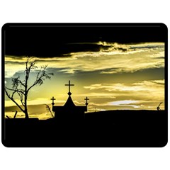 Graves At Side Of Road In Santa Cruz, Argentina Fleece Blanket (large)  by dflcprints