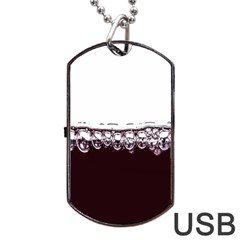 Bubbles In Red Wine Dog Tag Usb Flash (one Side)