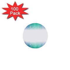 Blue Stripe With Water Droplets 1  Mini Buttons (100 pack) 