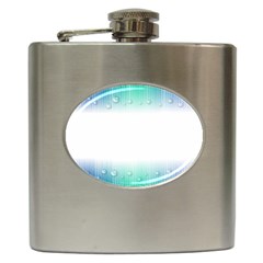 Blue Stripe With Water Droplets Hip Flask (6 oz)