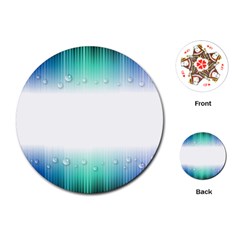 Blue Stripe With Water Droplets Playing Cards (Round) 