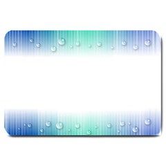 Blue Stripe With Water Droplets Large Doormat 