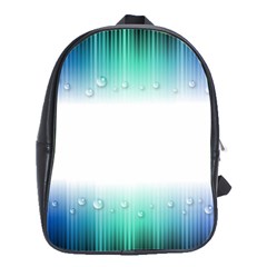 Blue Stripe With Water Droplets School Bags(large)  by Nexatart