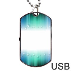 Blue Stripe With Water Droplets Dog Tag USB Flash (One Side)