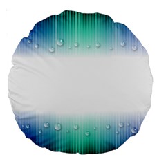 Blue Stripe With Water Droplets Large 18  Premium Round Cushions