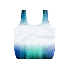 Blue Stripe With Water Droplets Full Print Recycle Bags (s)  by Nexatart