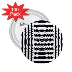 Black And White Abstract Stripped Geometric Background 2 25  Buttons (100 Pack)  by Nexatart