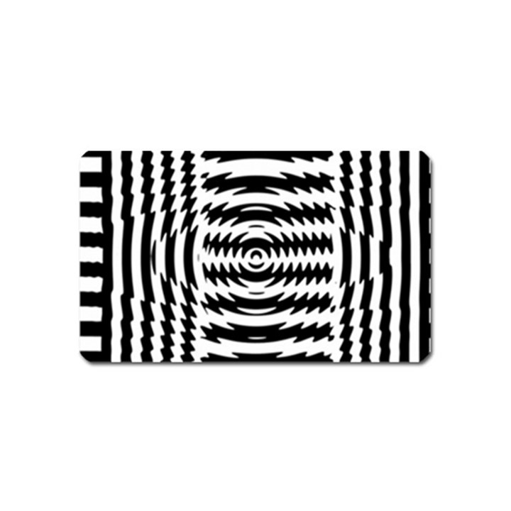 Black And White Abstract Stripped Geometric Background Magnet (Name Card)