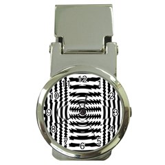 Black And White Abstract Stripped Geometric Background Money Clip Watches by Nexatart