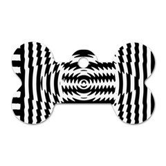 Black And White Abstract Stripped Geometric Background Dog Tag Bone (one Side) by Nexatart