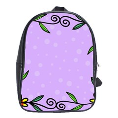 Hand Drawn Doodle Flower Border School Bags(large)  by Nexatart