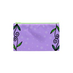 Hand Drawn Doodle Flower Border Cosmetic Bag (xs) by Nexatart