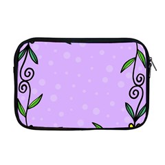 Hand Drawn Doodle Flower Border Apple Macbook Pro 17  Zipper Case by Nexatart