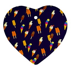 Seamless Cartoon Ice Cream And Lolly Pop Tilable Design Ornament (heart) by Nexatart
