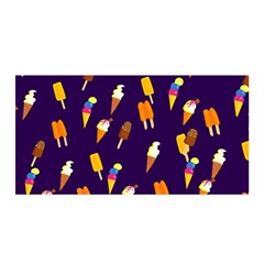 Seamless Cartoon Ice Cream And Lolly Pop Tilable Design Satin Wrap by Nexatart