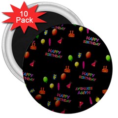 Cartoon Birthday Tilable Design 3  Magnets (10 Pack)  by Nexatart