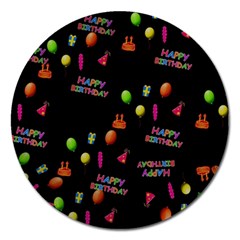 Cartoon Birthday Tilable Design Magnet 5  (round) by Nexatart