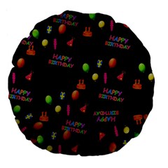 Cartoon Birthday Tilable Design Large 18  Premium Flano Round Cushions by Nexatart