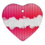 Digitally Designed Pink Stripe Background With Flowers And White Copyspace Heart Ornament (Two Sides) Front