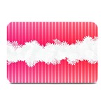 Digitally Designed Pink Stripe Background With Flowers And White Copyspace Plate Mats 18 x12  Plate Mat