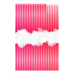 Digitally Designed Pink Stripe Background With Flowers And White Copyspace Shower Curtain 48  X 72  (small)  by Nexatart