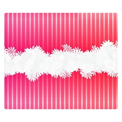 Digitally Designed Pink Stripe Background With Flowers And White Copyspace Double Sided Flano Blanket (small)  by Nexatart