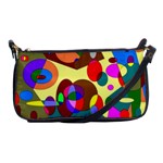 Abstract Digital Circle Computer Graphic Shoulder Clutch Bags Front